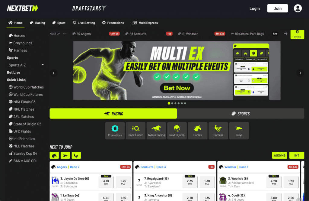 NextBet is a new betting site in Australia launched March 2026. They offer horse racing, grey hounds, harness racing, and sports betting. Top features include same game multi, same race multis, and PayID instant withdrawals.