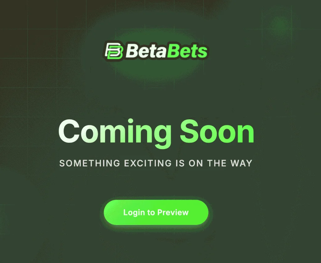 BetaBets homepage currently shows a "Coming Soon" message.