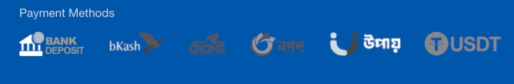 Jaduji payments show access to bank transfer, bKash, Nagad, Rocket, Upay, and crypto methods.