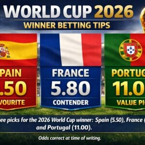 World Cup 2026 winner betting tips — Spain favourite at 5.50, France at 5.80, Portugal value pick at 11.00