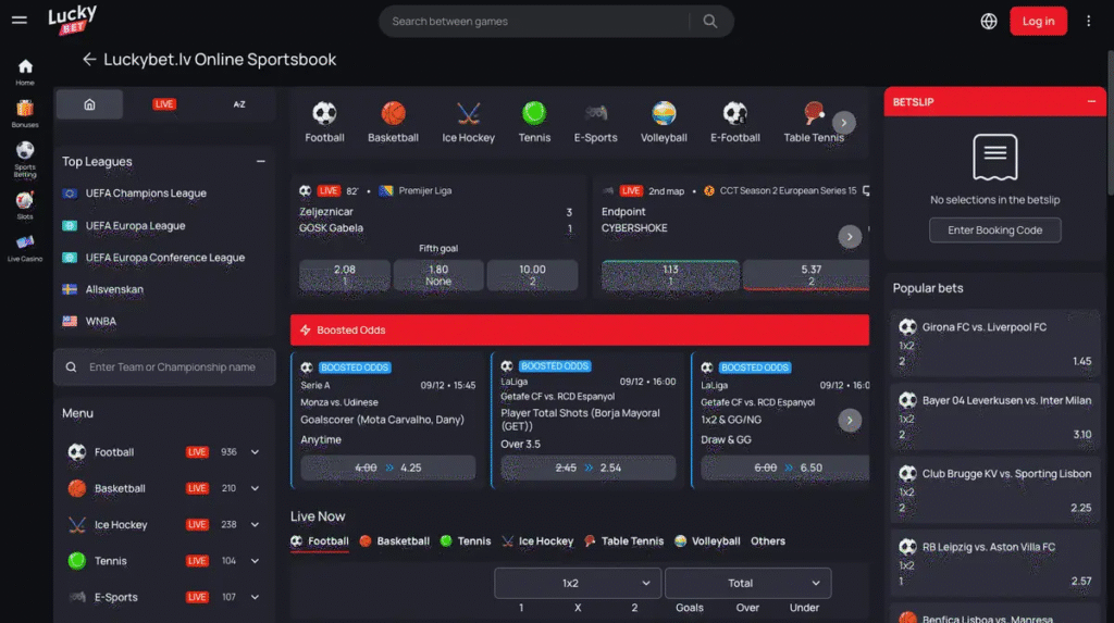 LuckyBet homepage screenshot