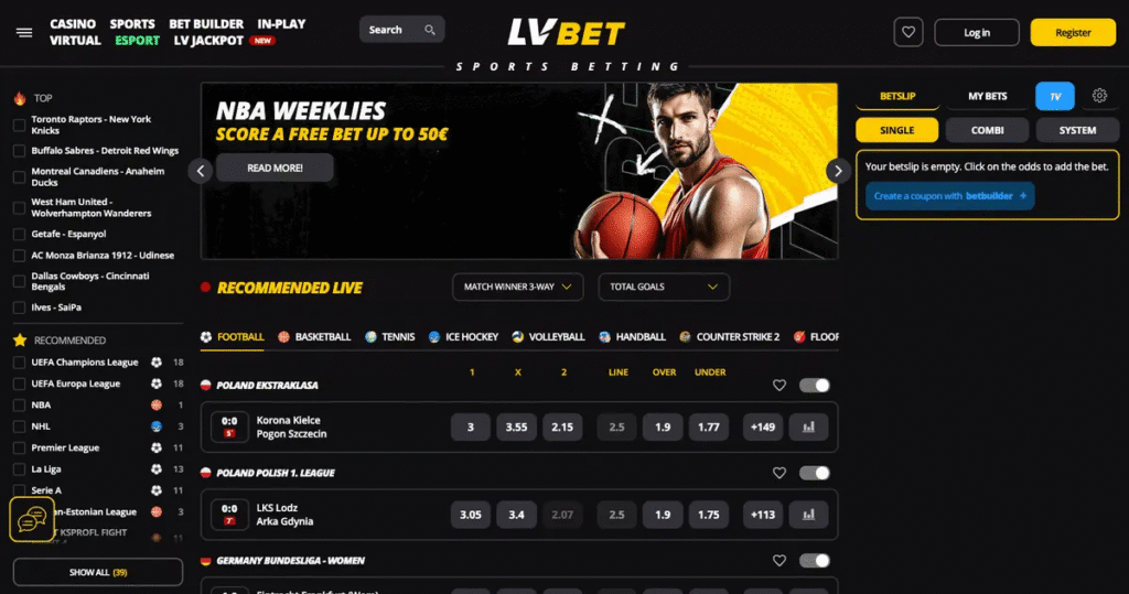 LV BET homepage screenshot