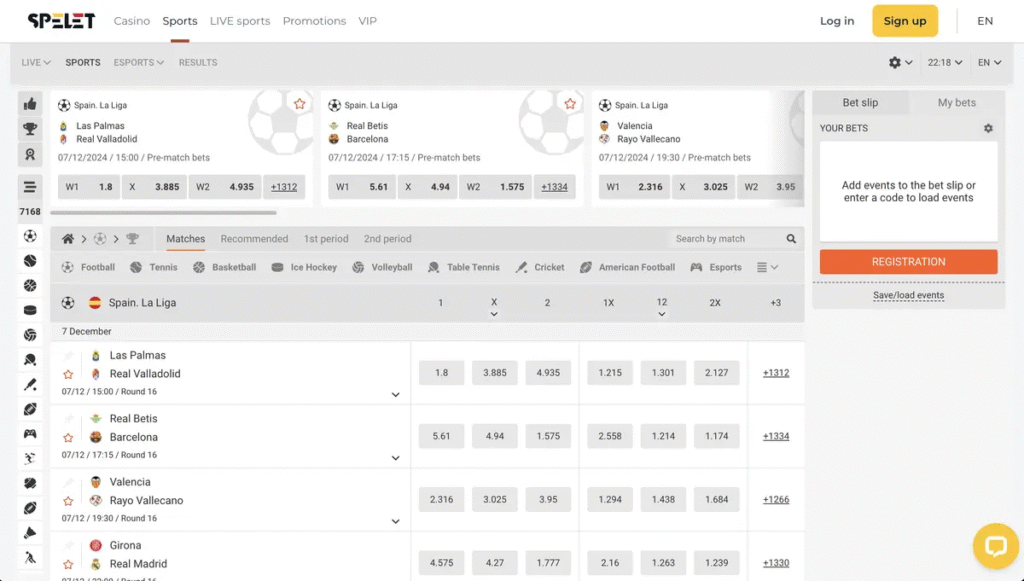 Spelet homepage screenshot