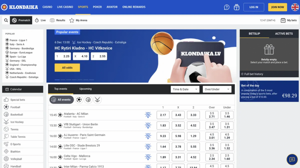 Klondaika homepage screenshot