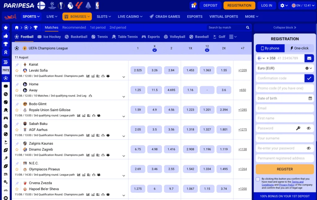 Paripesa sportsbook offers a busy design which is not user-friendly, but offers incredible depth and well priced odds.